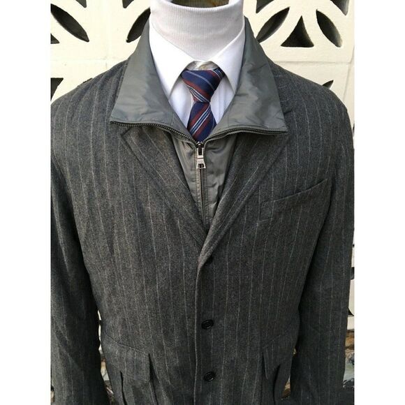 NWT BANANA REPUBLIC‎ Sports Coat Flannel Removable Insulated Lining Size XL $275 - Picture 3 of 11